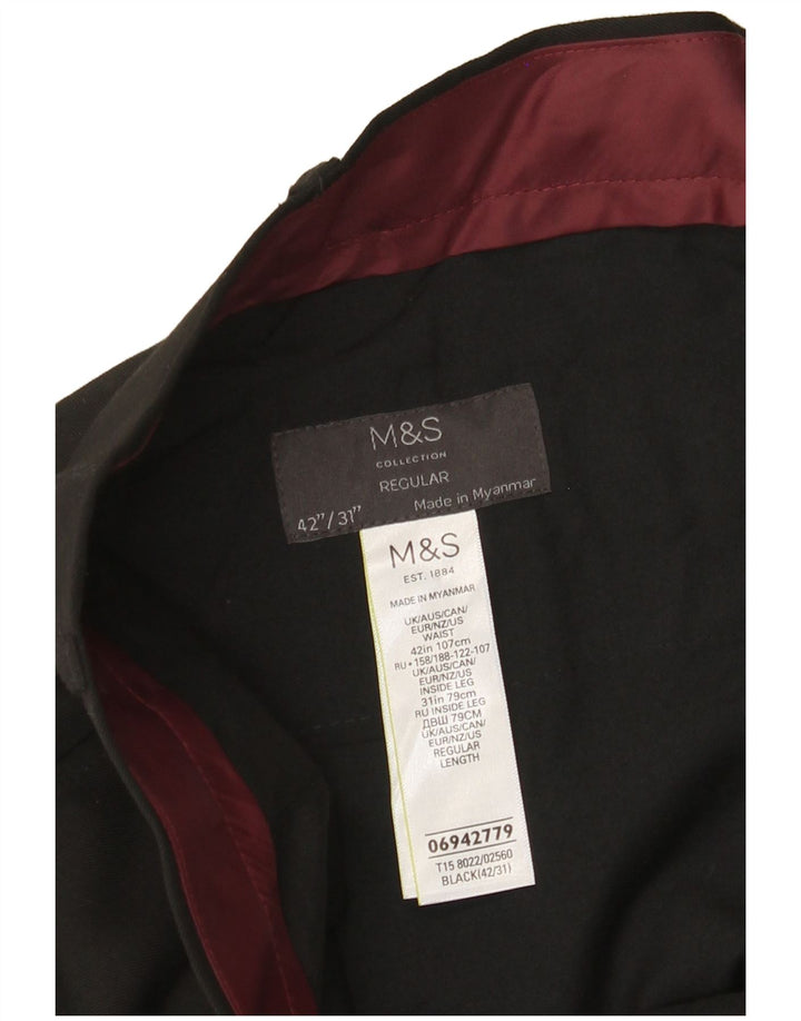 Marks & Spencer Lige bukser med almindelig jakkesæt til kvinder W42 L31 Sort