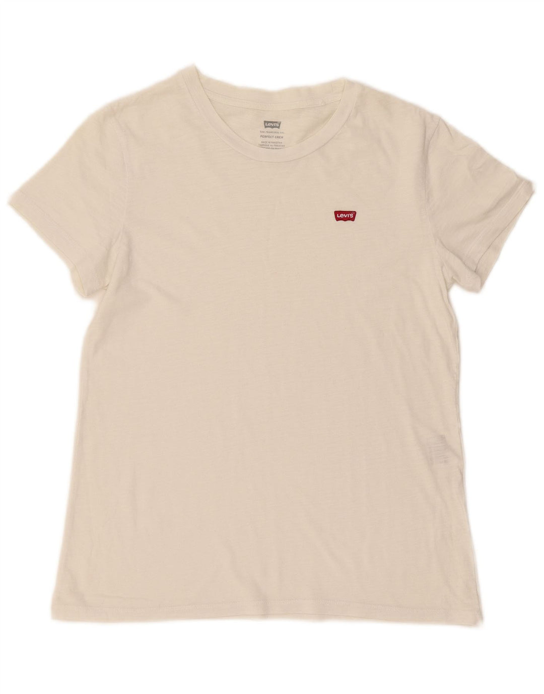 Levi's Herre Perfect Crew T-Shirt Top Lille hvid