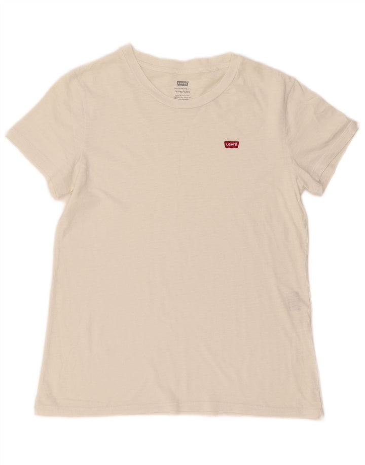 Levi's Herre Perfect Crew T-Shirt Top Lille hvid