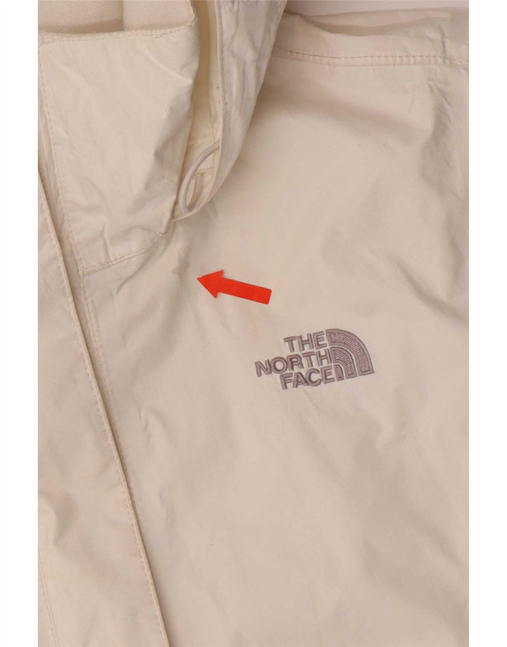 The North Face Regnjakke med hætte til kvinder UK 14 Medium White Nylon