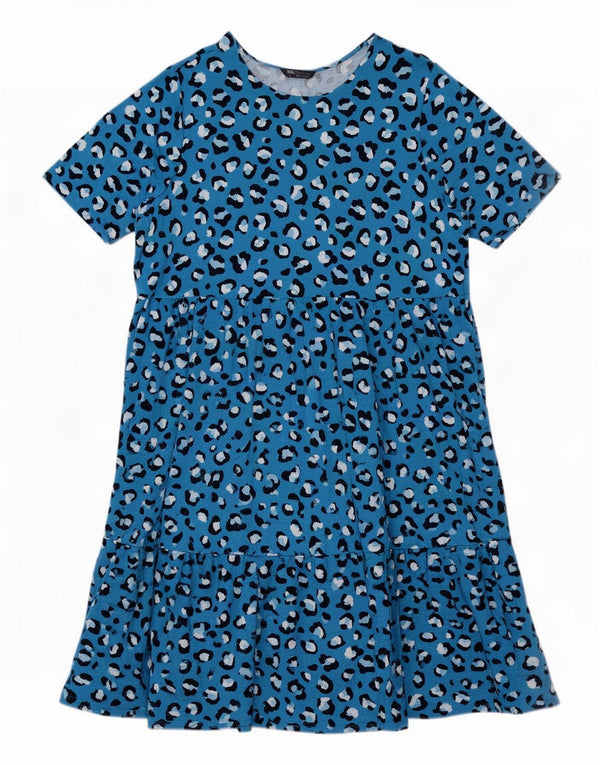 Marks & Spencer Kvinders trindelt kjole UK 24 4XL Blå Animal Print Viscose