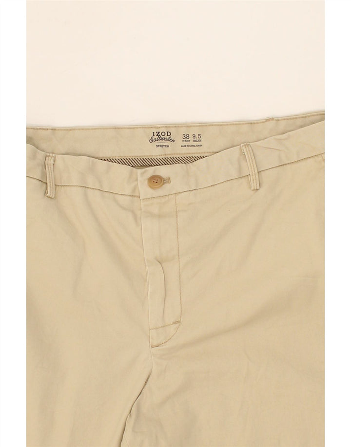 IZOD Mens Stretch Chino Shorts W38 XL Grey Cotton Vintage Izod and Second-Hand Izod from Messina Hembry 