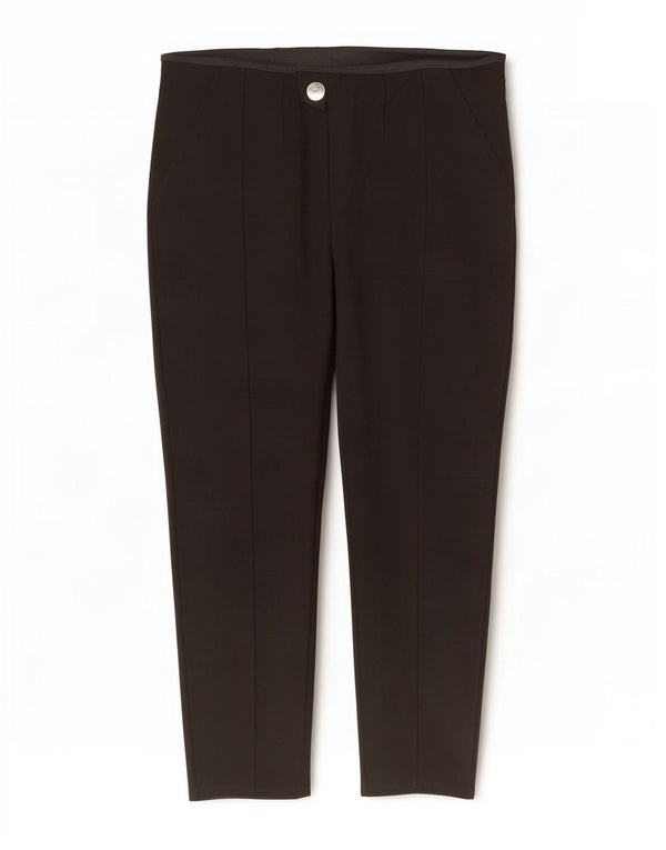 Zara Womens High Waist Tapered Cropped Trousers 2XL W34 L24 Black