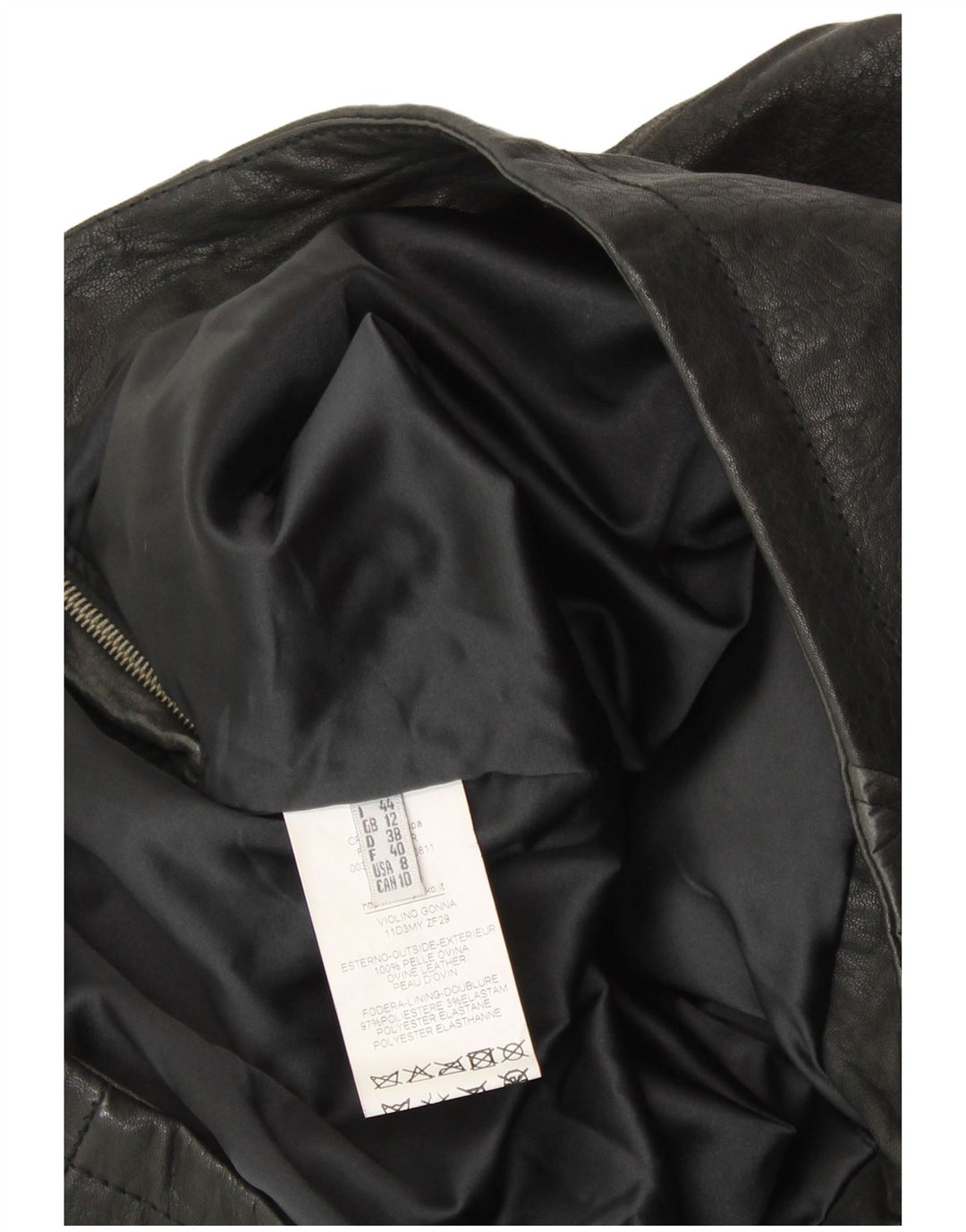 VINTAGE lædernederdel til kvinder UK 12 Medium W30 sort patchwork-læder