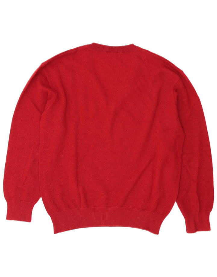 Lacoste Herre V-hals sweater str. 5 Large Rød Uld