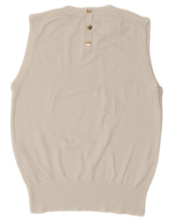 Zara Womens Crop Vest Tank Top UK 8 Small White Viscose