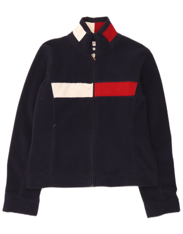 Tommy Hilfiger Fleecejakke til kvinder UK 16 Large Navy Blue Colourblock