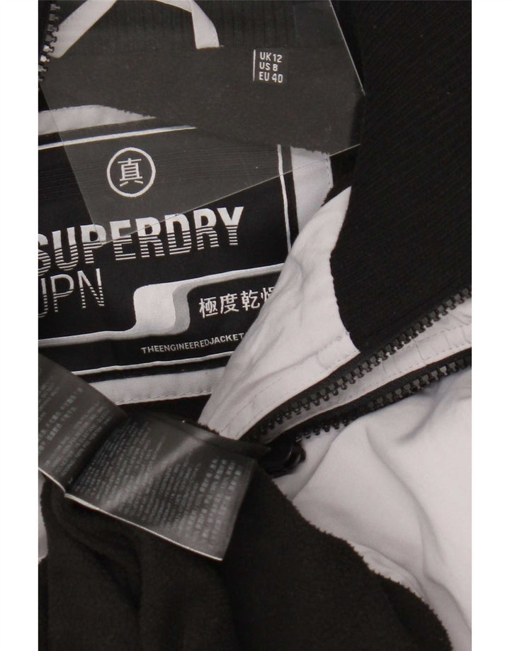 Superdry Regnjakke med hætte til kvinder UK 12 mellemgrå polyester