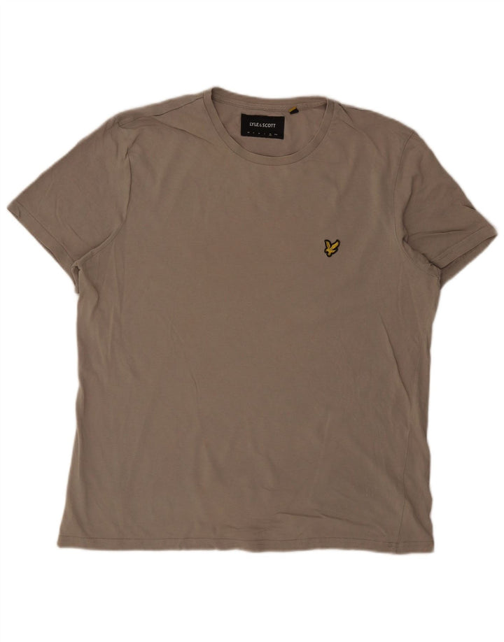 LYLE & SCOTT Herre T-Shirt Top XL Beige Bomuld