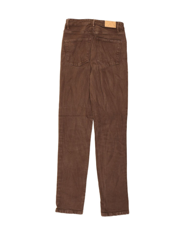 Zara Dame Slim Jeans EU 36 XS W26 L31 Brun Bomuld