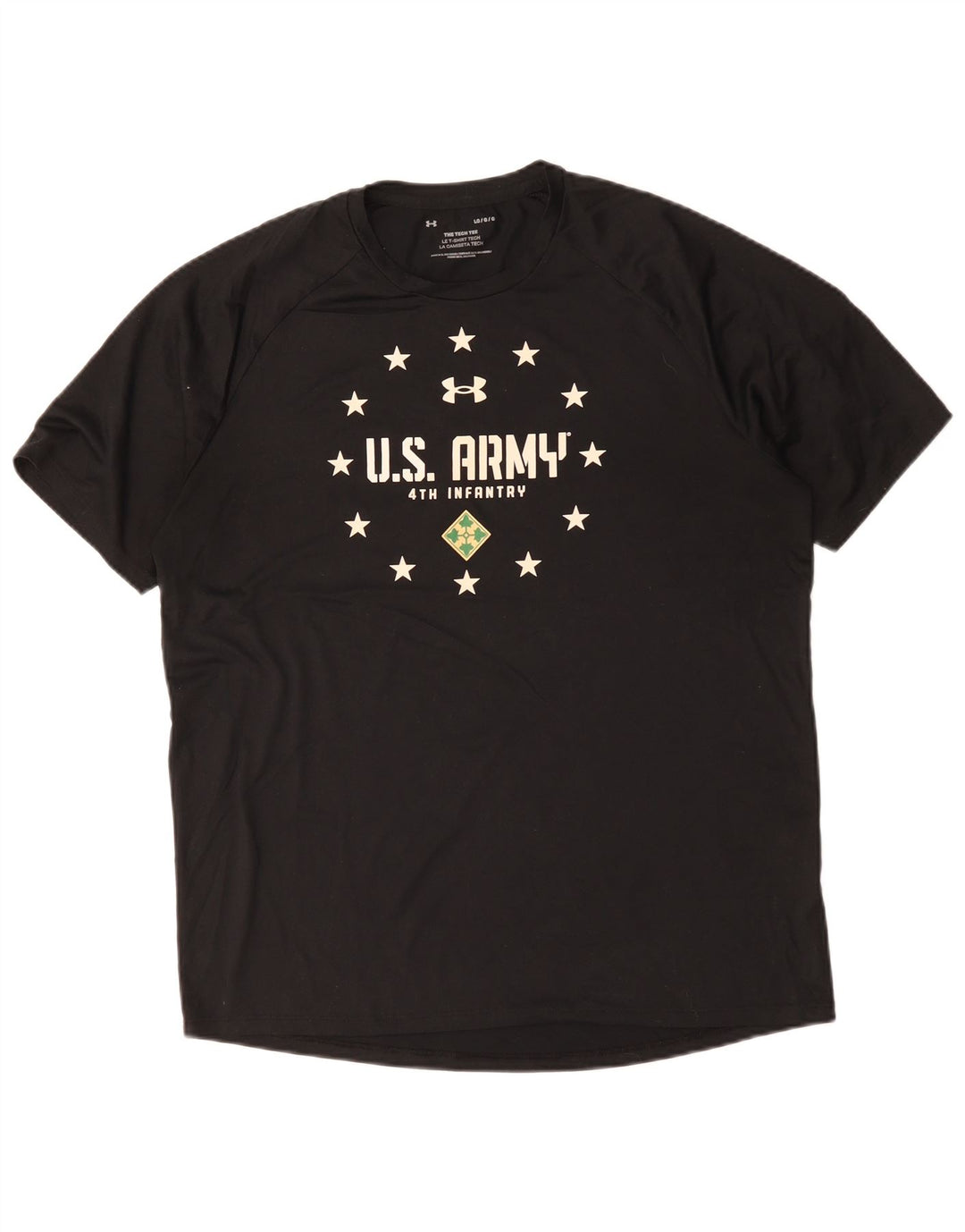 Under Armour Herre U.S. Army Grafisk T-Shirt Top Stor Sort