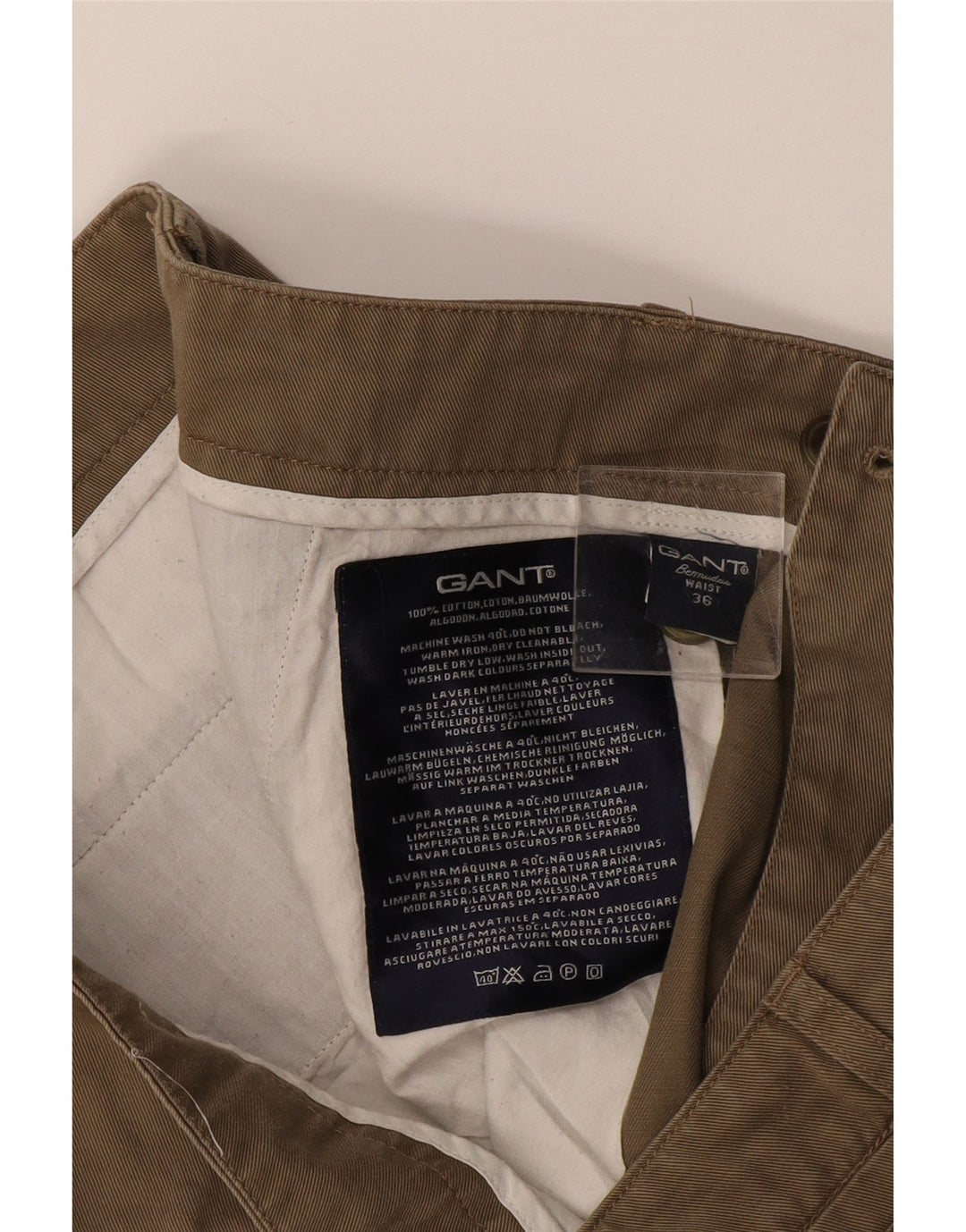 Gant Herre Bermuda Chino Shorts W36 Stor Beige Bomuld