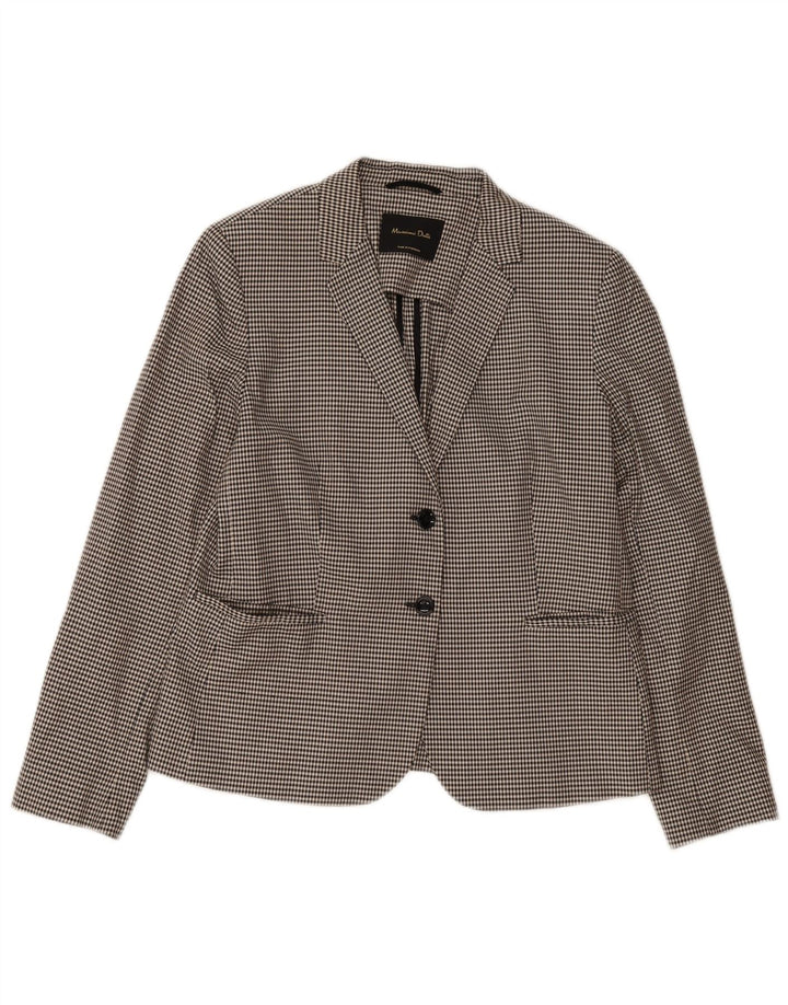 Massimo Dutti Dame 2-knaps blazerjakke EU 44 XL Sort Houndstooth