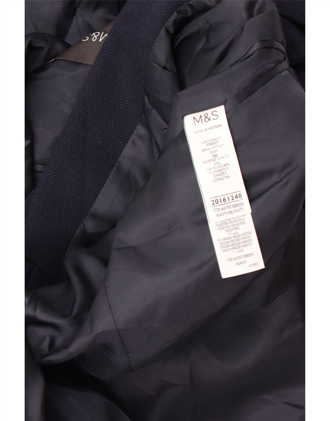 Marks & Spencer Herre 2-knaps blazerjakke UK 46 XL Marineblå polyester