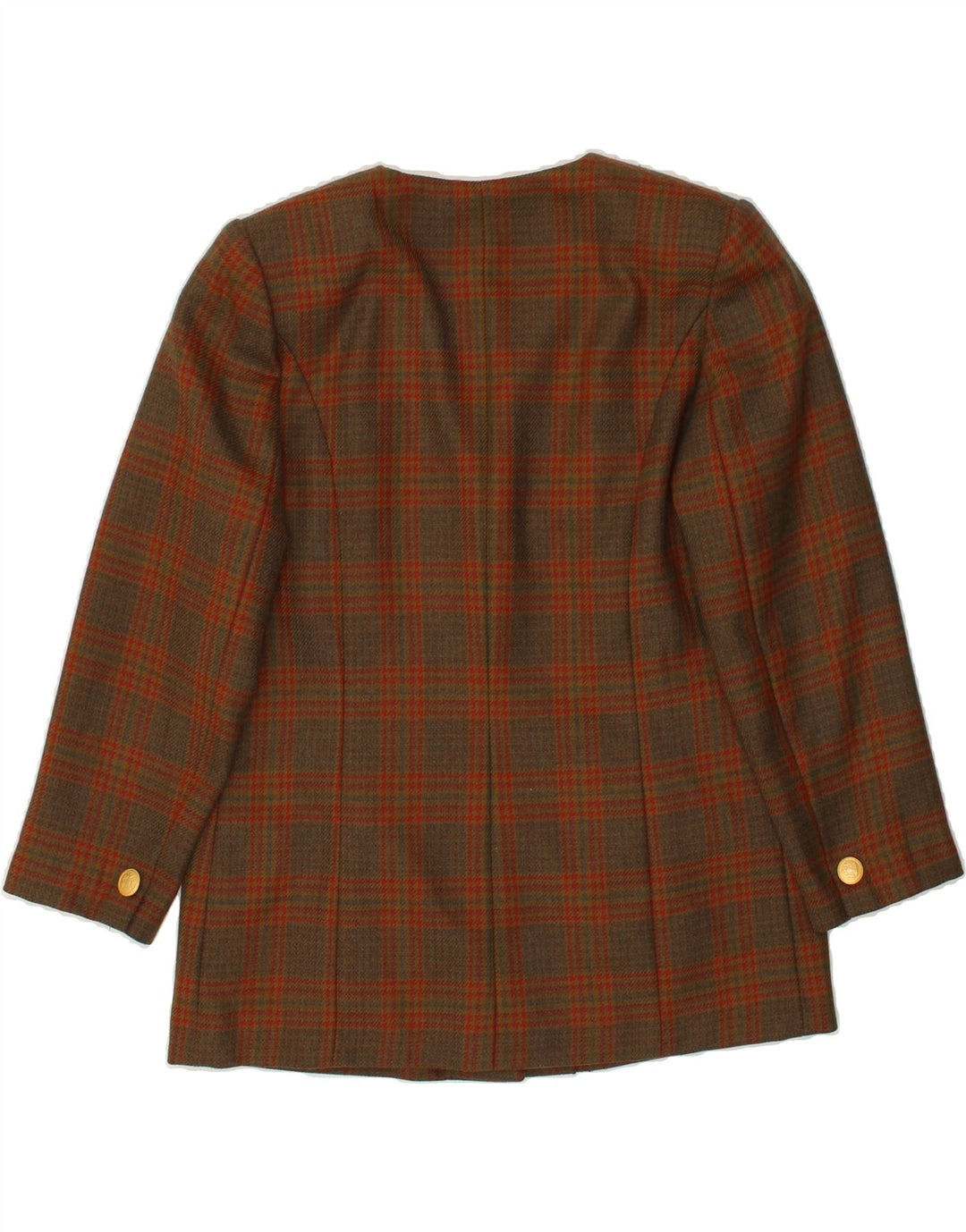 LUISA SPAGNOLI Womens 3 Button Blazer Jacket IT 48 XL Brown Check Vintage Luisa Spagnoli and Second-Hand Luisa Spagnoli from Messina Hembry 