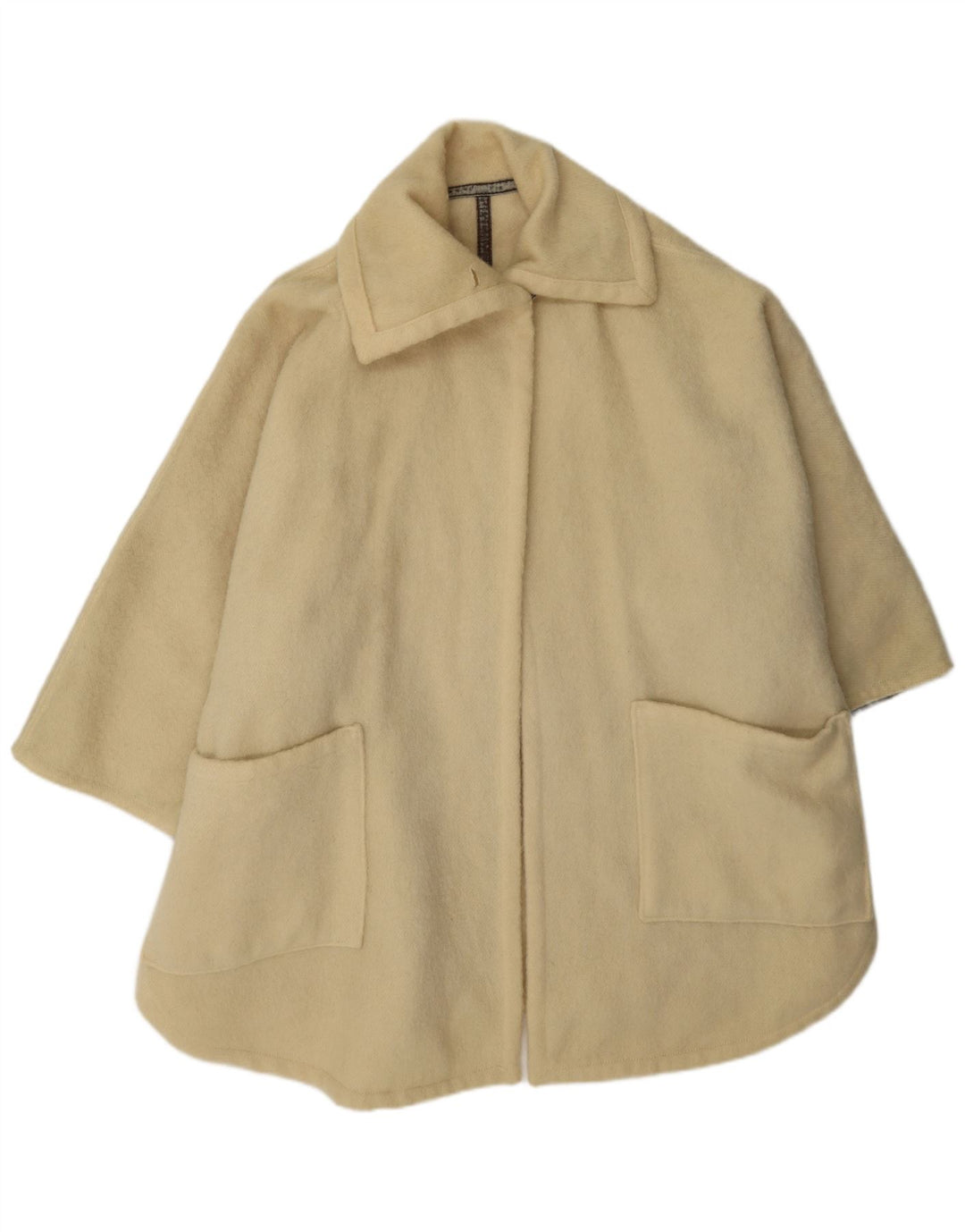 Vintage Dame Oversized Cape Coat IT 44 Medium Beige Uld