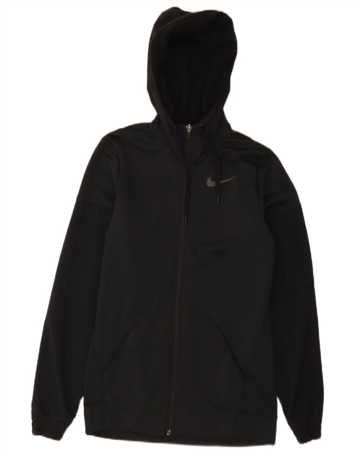 Nike Herre Dri Fit Hættetrøje med lynlås, lille sort polyester