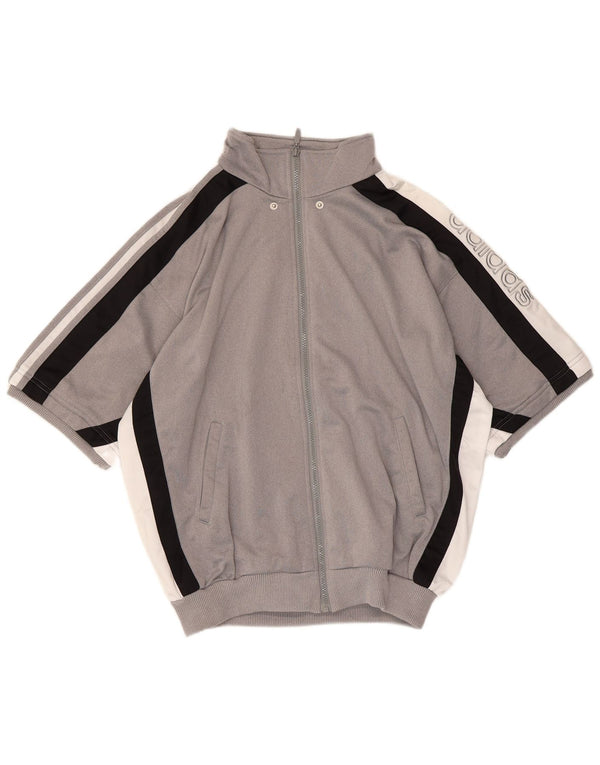 Adidas Herre grafisk træningsdragt Topjakke UK 38/40 Medium Grey Colourblock