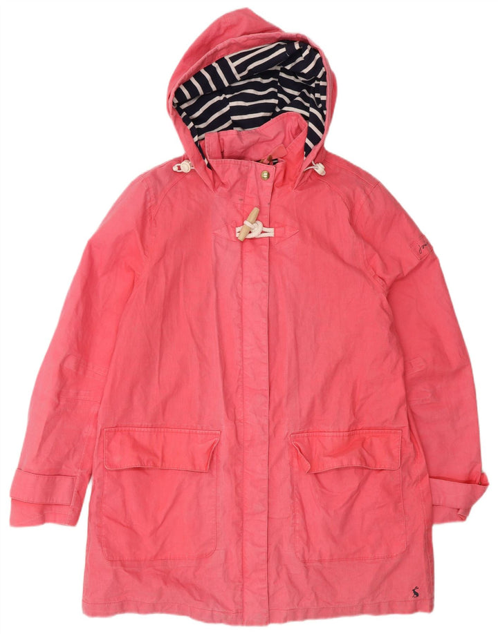 JOULES Dame Regnfrakke med hætte UK 12 Medium Pink Linen