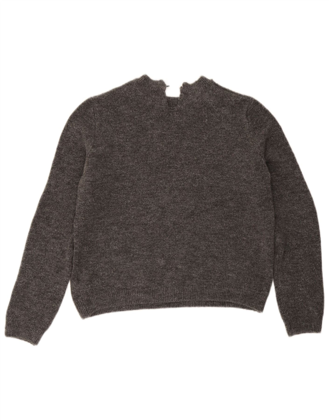 Marks & Spencer Dame Boat Neck Jumper Sweater UK 14 Medium Grå Akryl