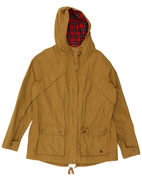 Jack Wolfskin Womens Hooded Parka Jacket UK 14 Large Beige Cotton