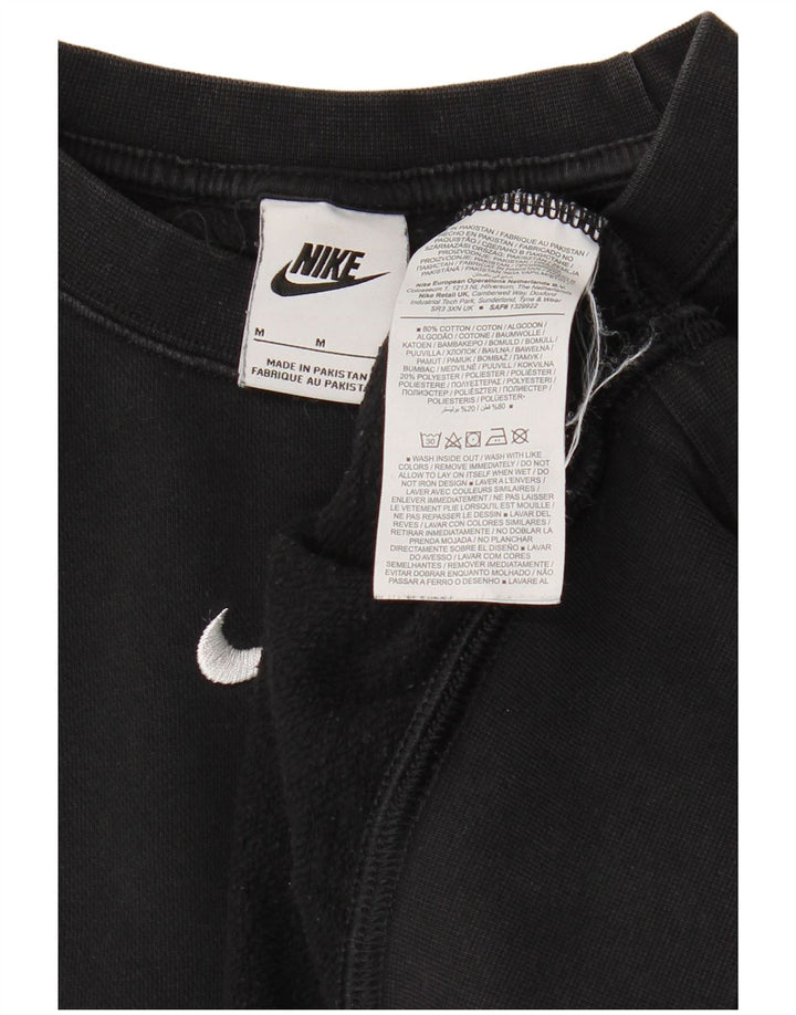 NIKE Womens Crop Oversized Sweatshirt Jumper UK 14 Medium Sort Bomuld
