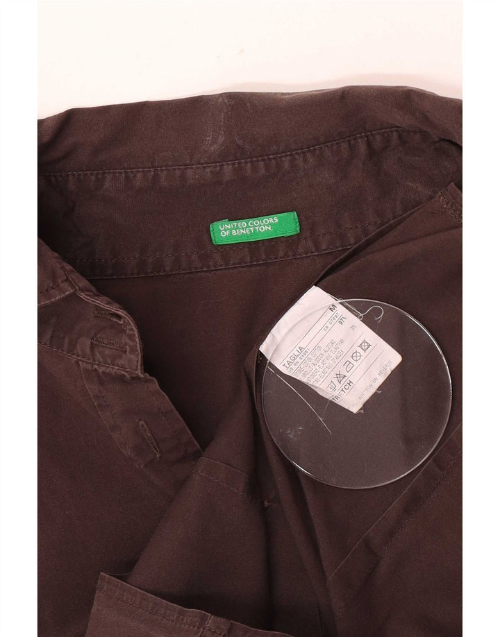 Benetton formel skjorte til kvinder UK 12 Medium brun bomuld