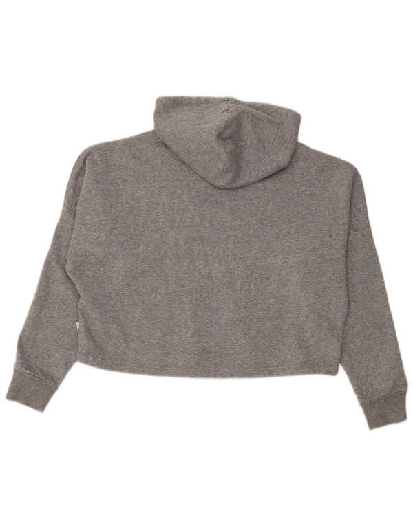 Puma Girls Oversized Crop Grafisk Hoodie Jumper 11-12 år Grå Bomuld