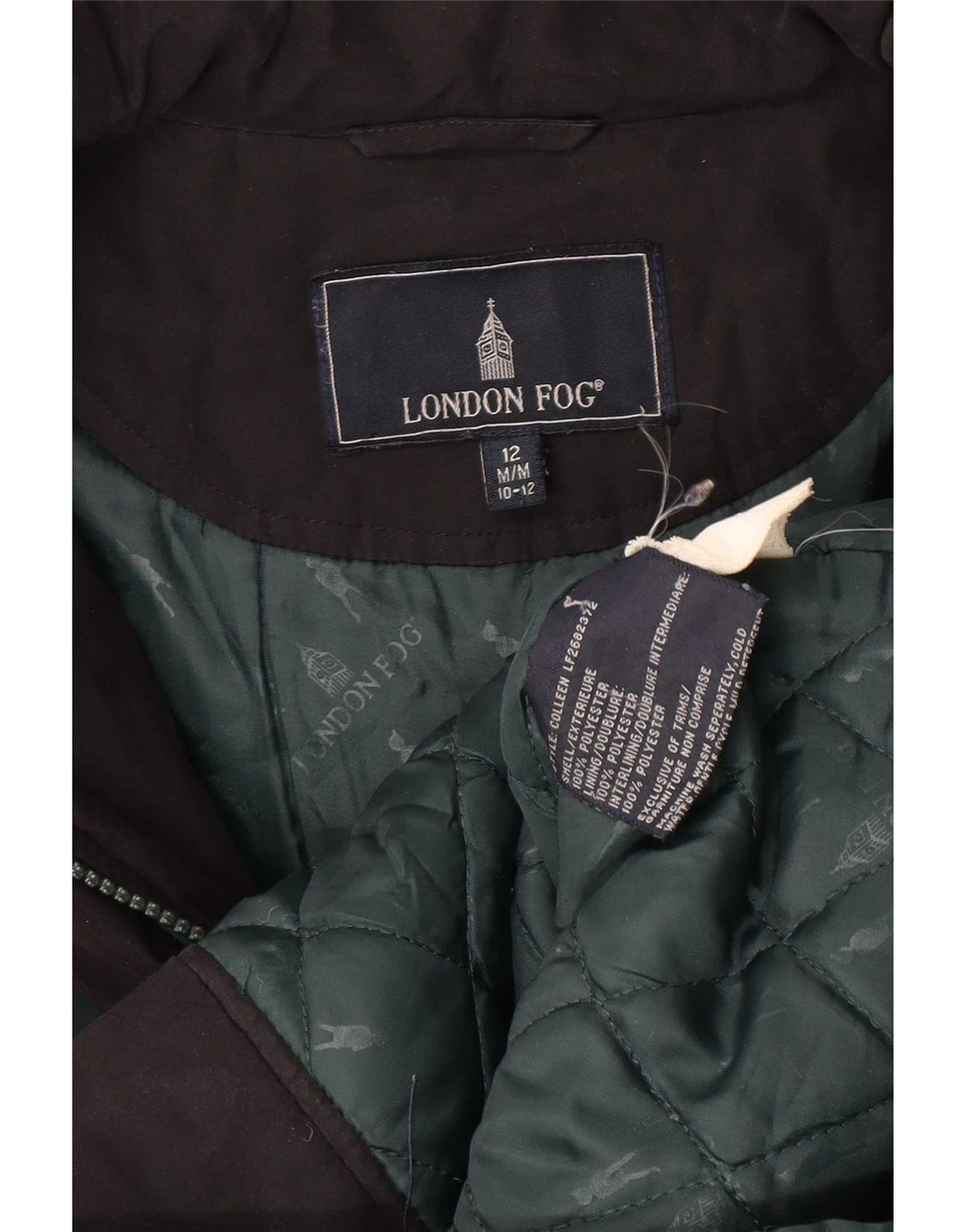 London Fog Dame Hætte Oversized Parka Jacket UK 12 Medium Green