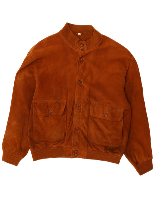 Vintage herre ruskindsjakke IT 58 4XL brunt læder