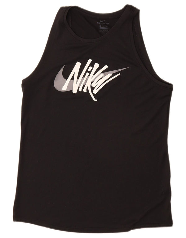 Nike Dame Grafisk Vest Top UK 10 Lille Sort