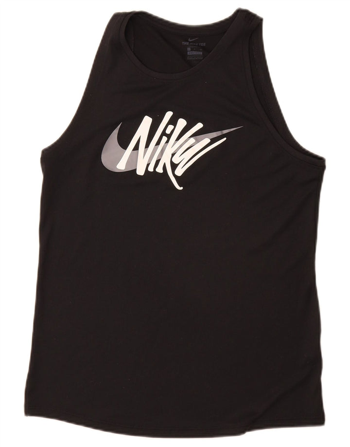Nike Dame Grafisk Vest Top UK 10 Lille Sort