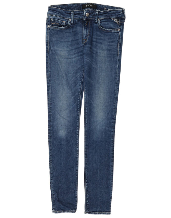 Replay Dame Skinny Jeans W29 L30 Blå Bomuld