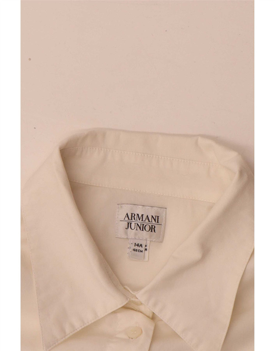 Armani Junior Pigeskjorte 13-14 År Hvid Bomuld