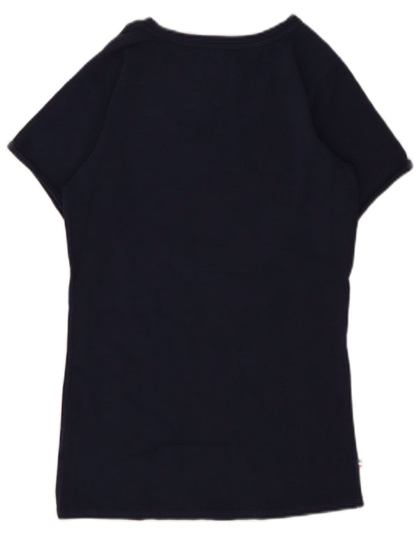 TOMMY HILFIGER T-shirt top til kvinder UK 10 Small Navy Blue