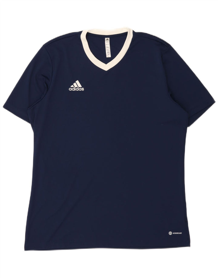 Adidas Herre Aeroready T-Shirt Top XL Navy Blue Polyester