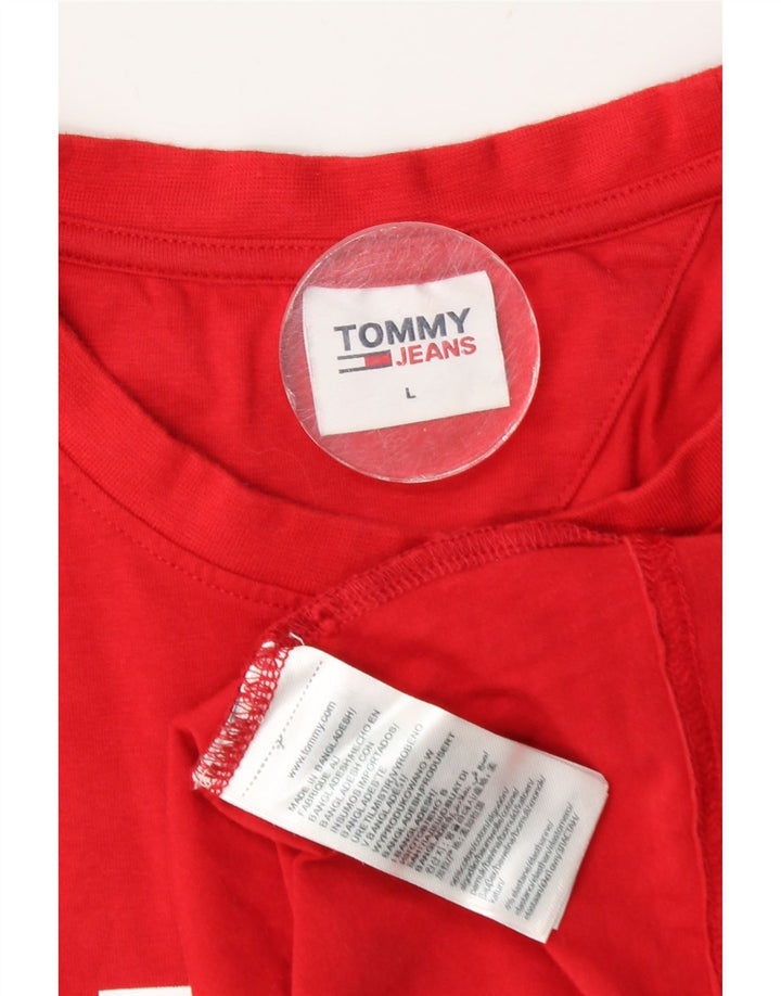 Tommy Hilfiger Herre Grafisk T-Shirt Top Stor Rød Bomuld