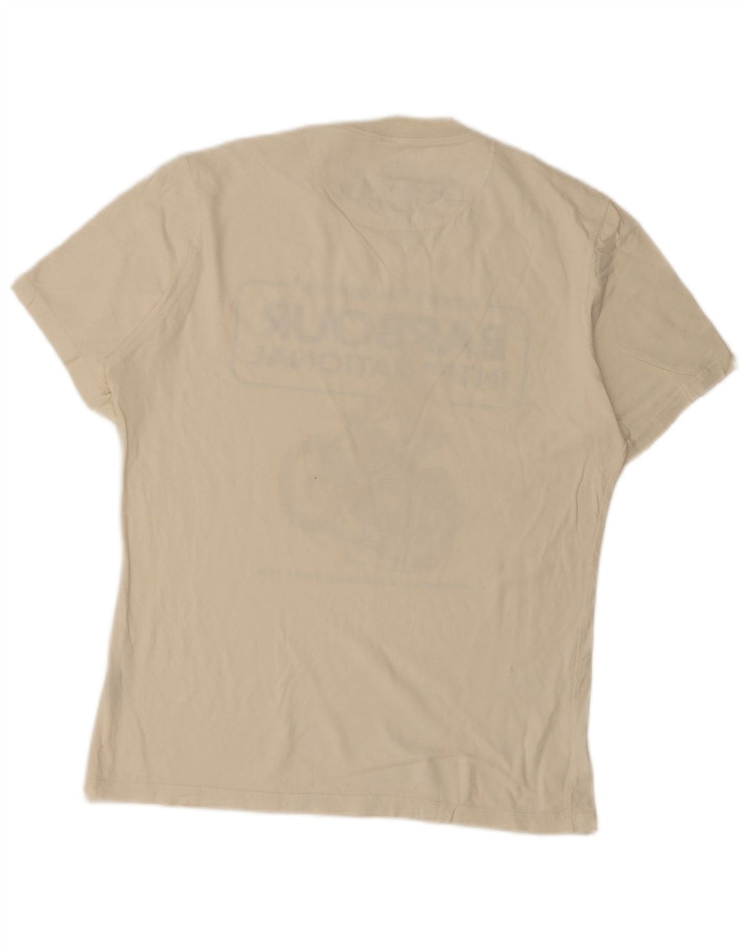 Barbour Herre Steve McQueen Grafisk T-Shirt Top Large Off White