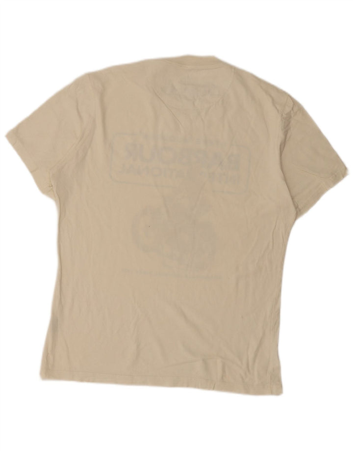 Barbour Herre Steve McQueen Grafisk T-Shirt Top Large Off White