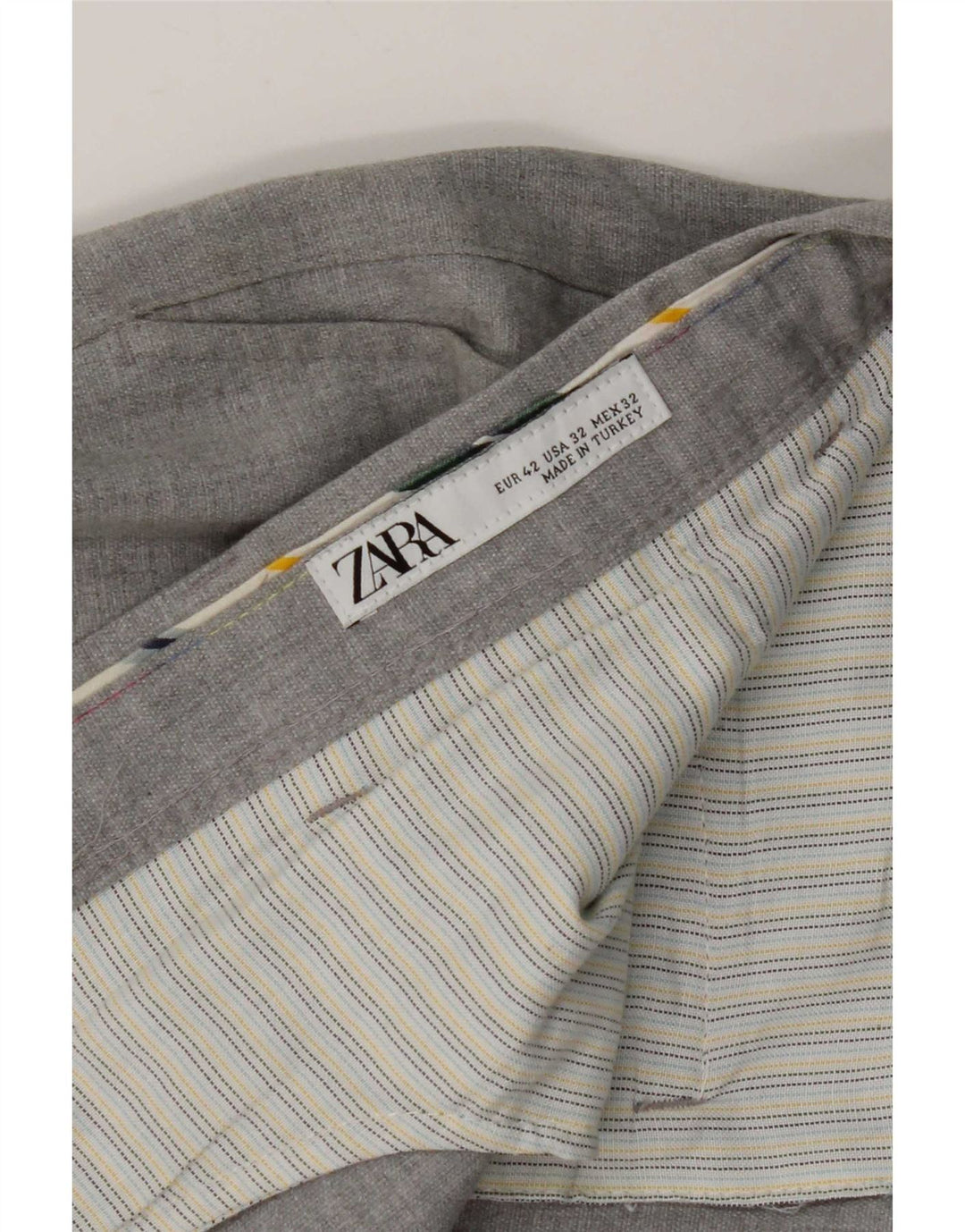 Zara Herre Slim Suit Bukser EU 42 Large W32 L28 Grå