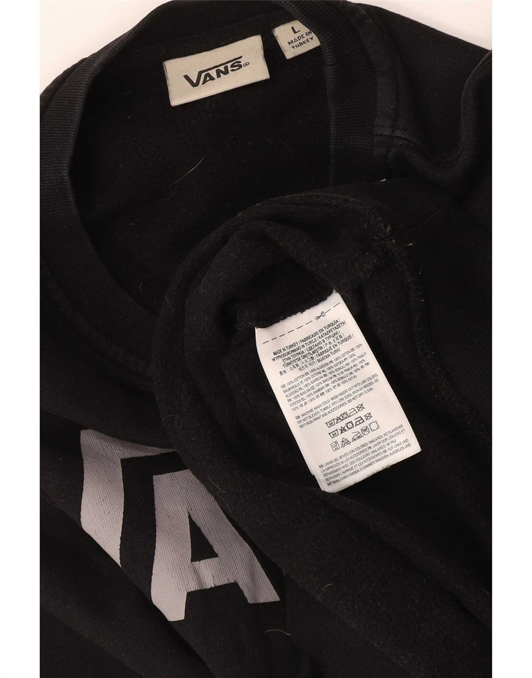 Vans Drenge Grafisk Sweatshirt Jumper 12-13 år Stor Sort Bomuld