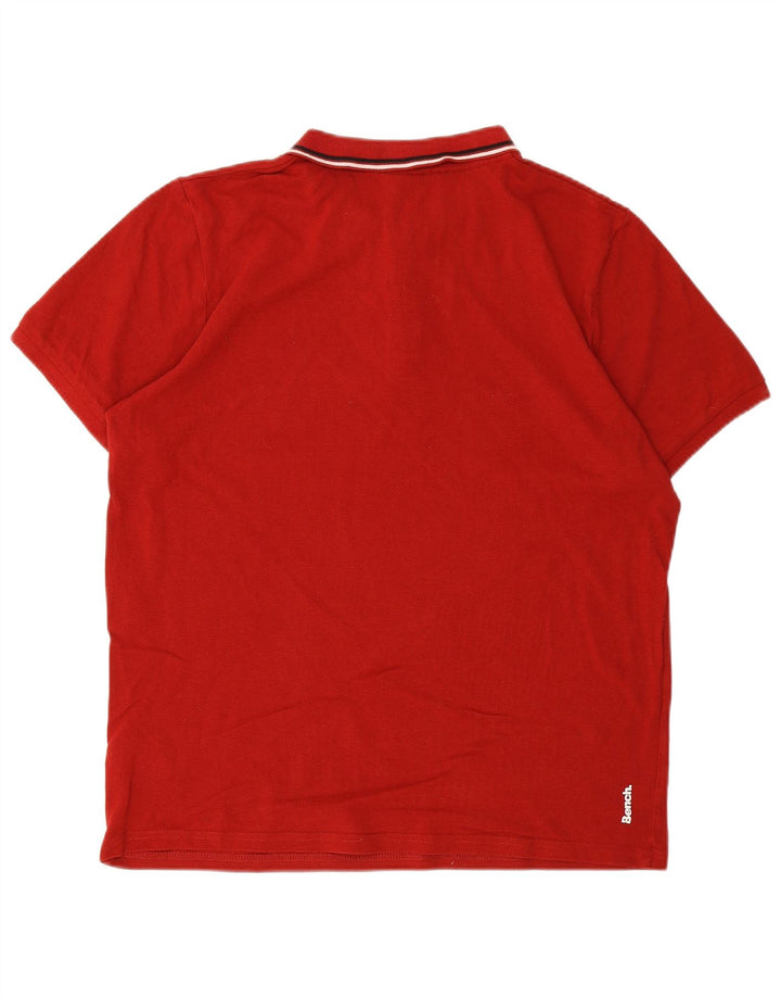 BENCH Mens Polo Shirt XL Red Cotton