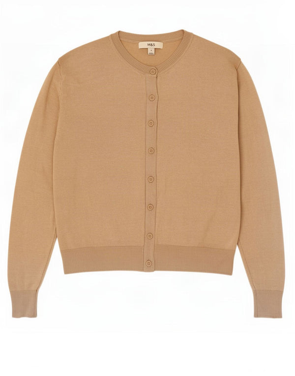 Marks & Spencer Dame Cardigan Sweater UK 8 Small Beige Viscose