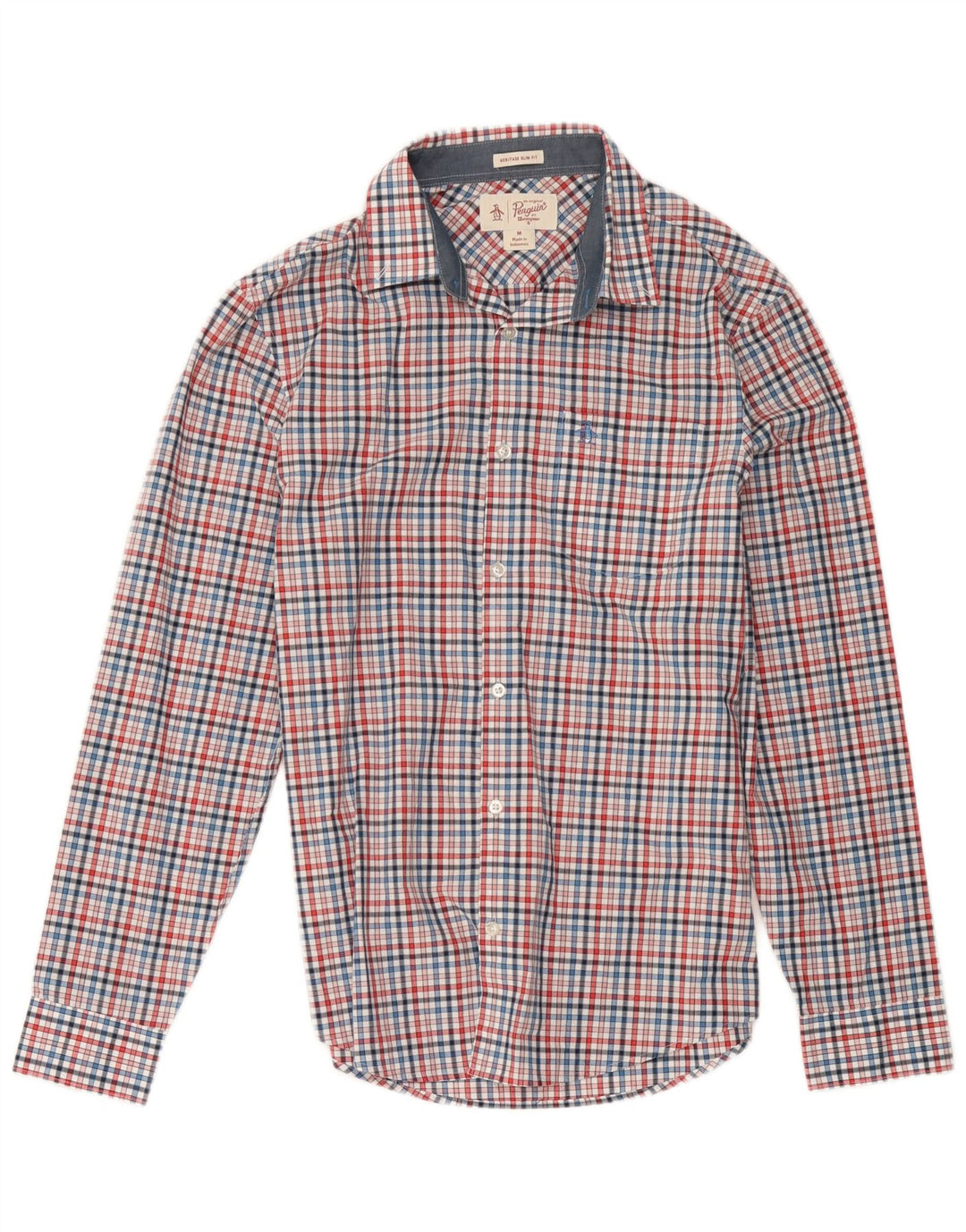 Penguin Heritage Slim Fit Skjorte Medium Flerfarvet ternet bomuld