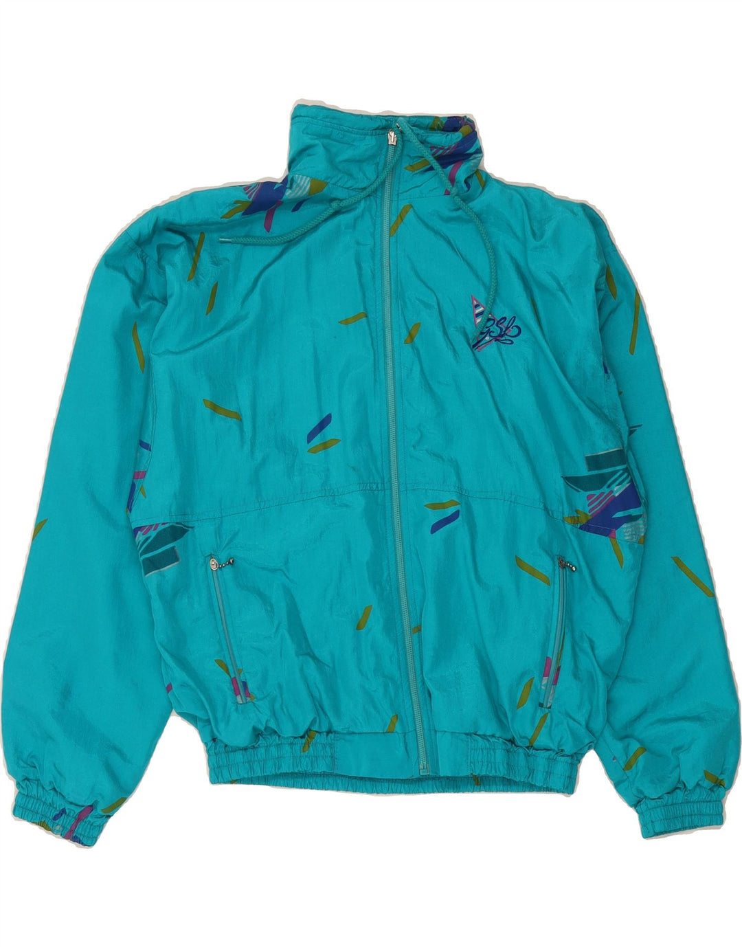 VINTAGE Womens Abstract Pattern Full Tracksuit UK 12 Medium Turquoise Vintage Vintage and Second-Hand Vintage from Messina Hembry 