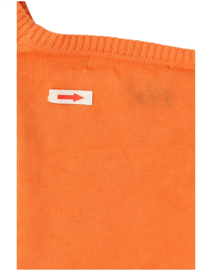 Zara Herre Boat Neck Jumper Sweater Stor Orange Bomuld