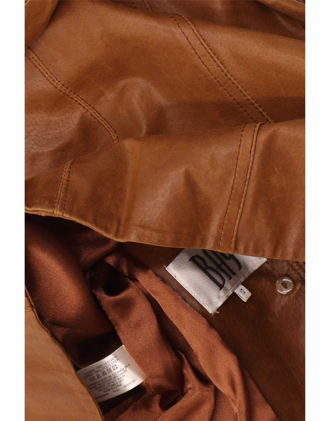 Bay Dame 3-knaps læder blazerjakke UK 10 Small Brown