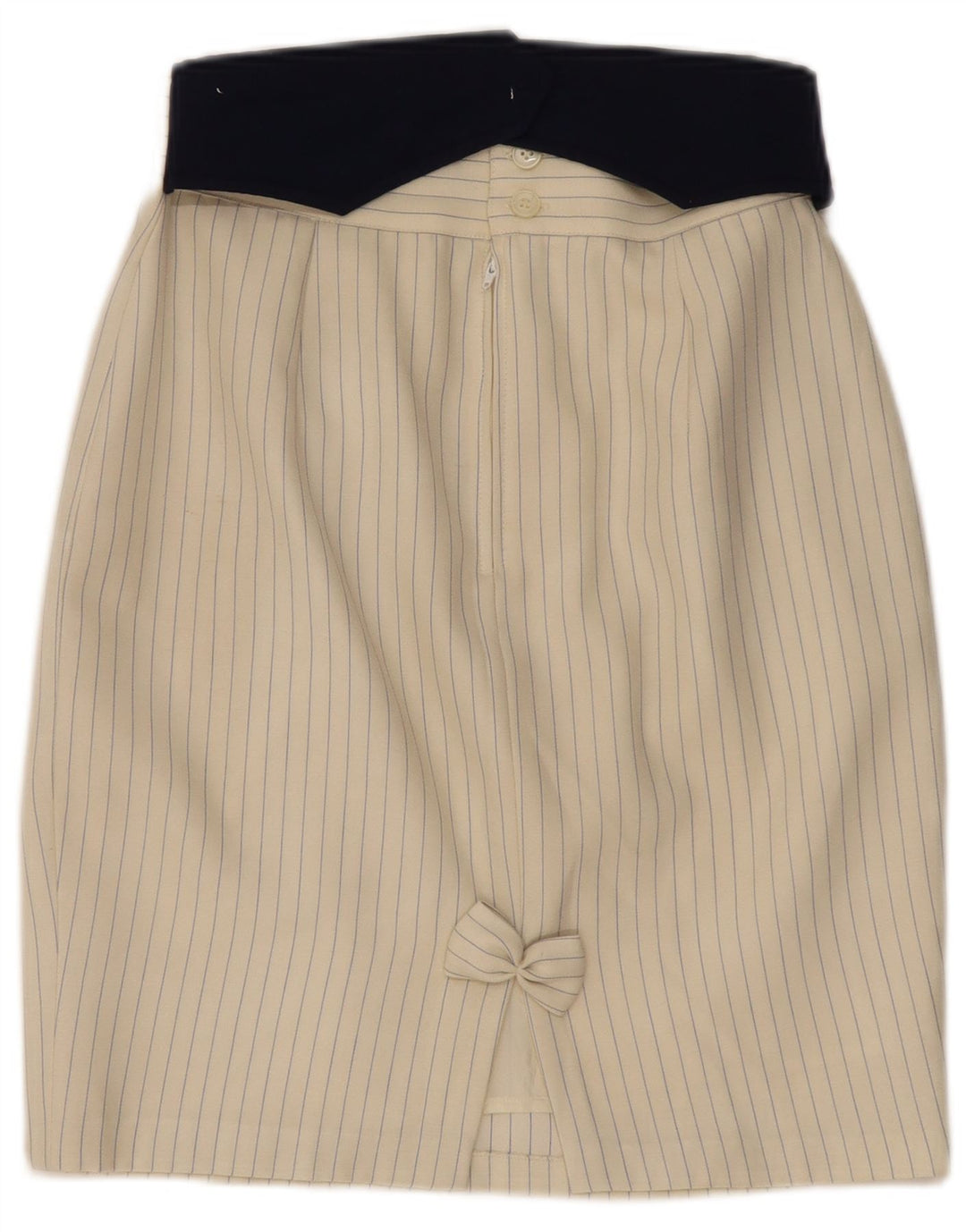 Vintage kvinders blyantnederdel IT 44 Medium W30 Beige nålestribe