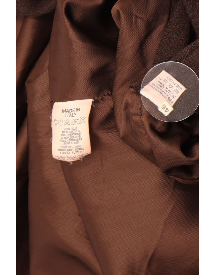 Vintage læderfrakke til kvinder IT 46 Stor brunt læder