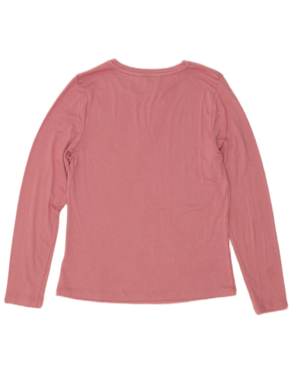 Marks & Spencer Dametop Langærmet UK 12 Medium Pink Viscose